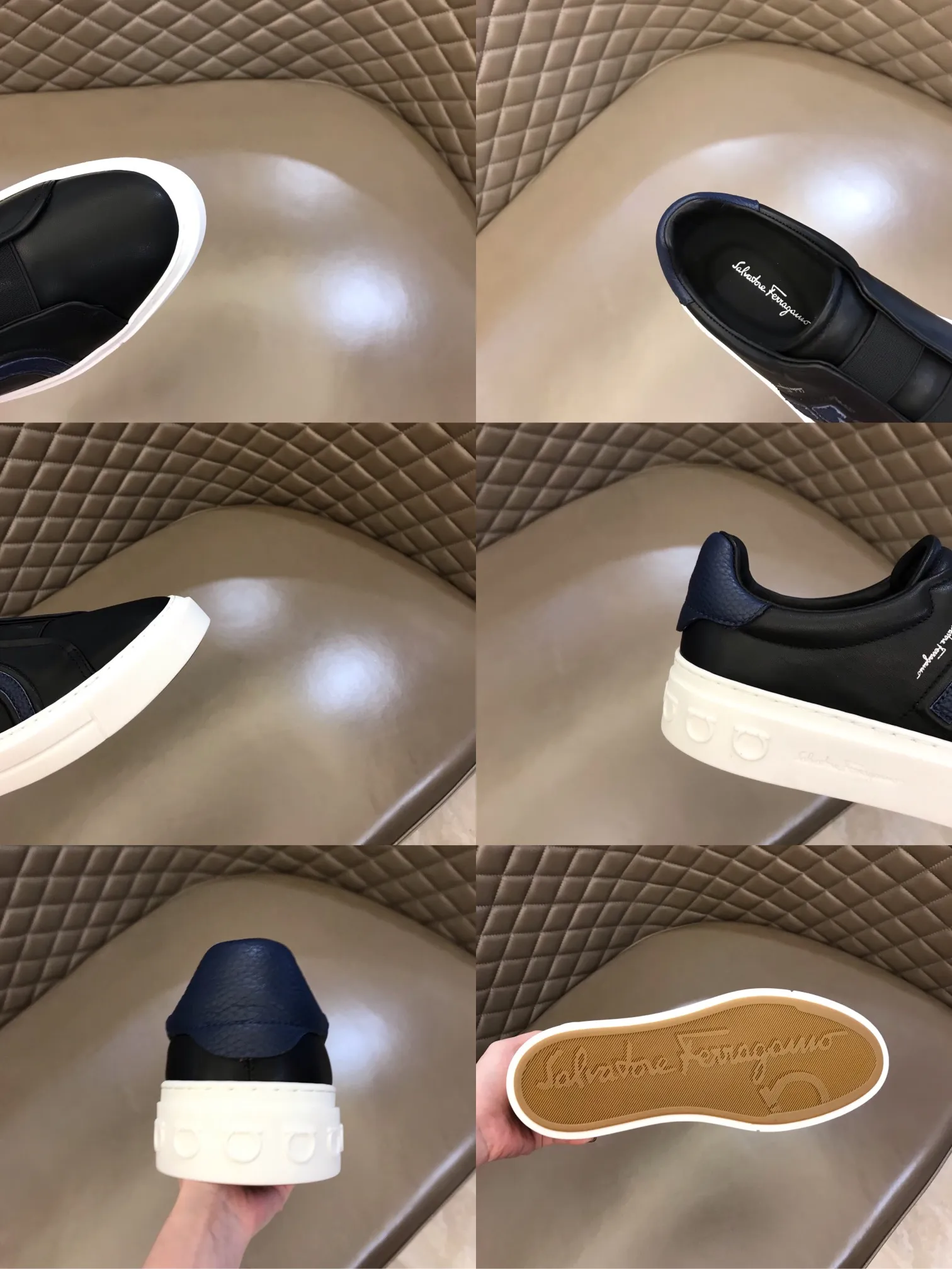 p400【Salvatore Ferraga**】New men's low-top casual shoes! Top-quality cow products, original lasts, made of imported cowhide, first-class texture, first-layer sheepskin lining! Original outsole! The details are exquisite and the style is versatile and upscale! Decorated with a three-dimensional Gancini logo, the back of the tongue and lace-up piping add a pop of color. The high-tech sole features a holographic pattern and Gancini details, making it ideal for a practical yet stylish everyday look. Code number 38-44 (45 can be customized)